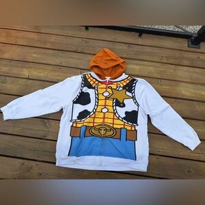 Disney Parks Pixar Toy Story Woody Hooded Costume Full Zip Hoodie Size XL